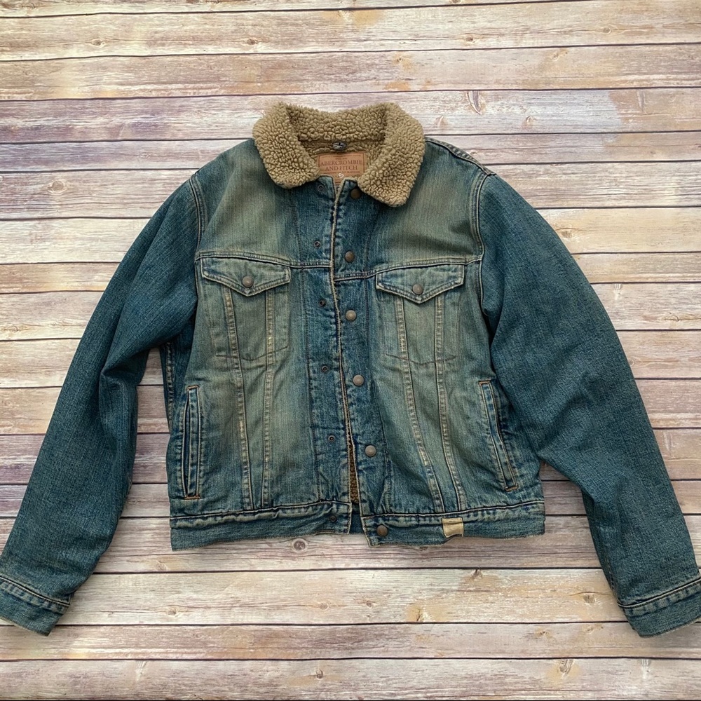 Abercrombie and Fitch Distressed Denim Jean Jacket